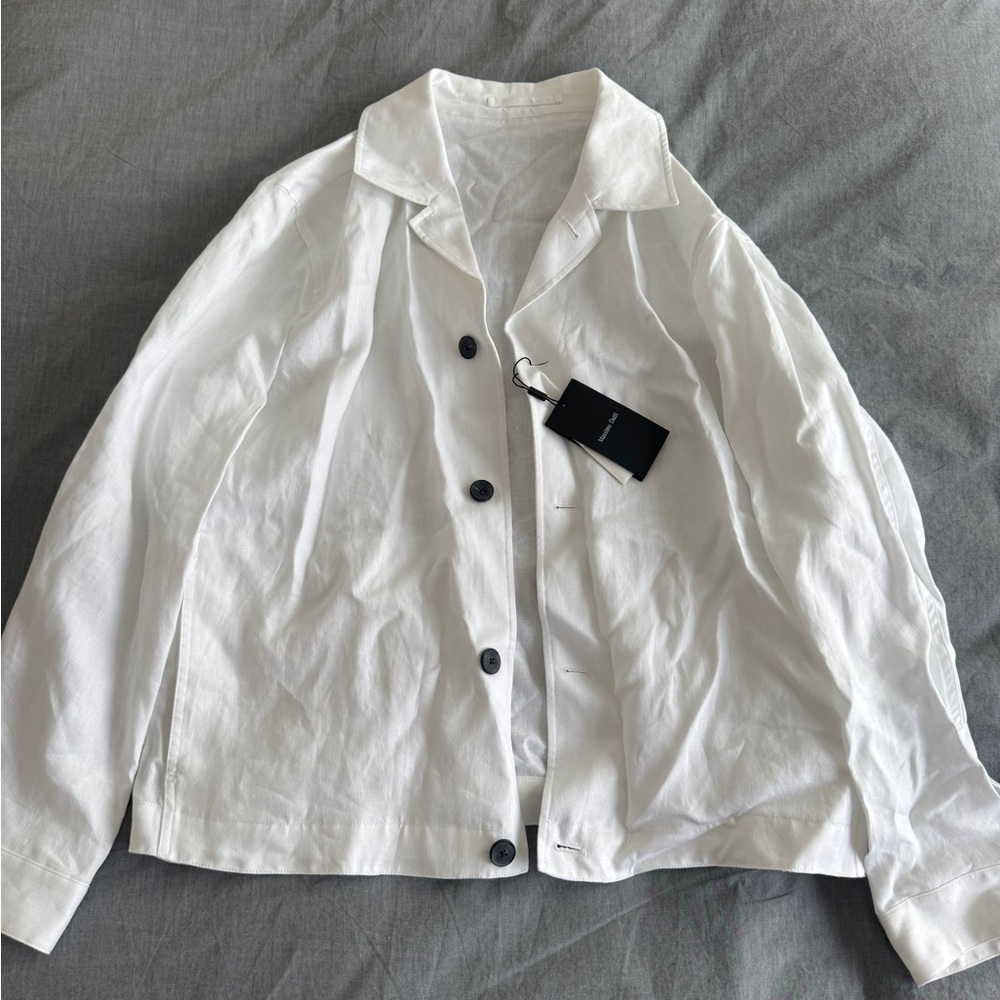 Massimo Dutti White Linen Button-Up